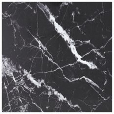 Dessus de table Noir 70x70 cm 6mm Verre trempé et design marbre