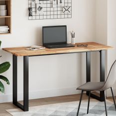 Dessus de table rectangulaire 140x60x2 cm bois massif d'acacia