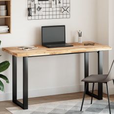 Dessus de table rectangulaire 140x60x4 cm bois massif d'acacia