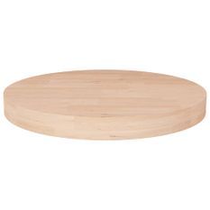 Dessus de table rond Ø40x4 cm Bois de chêne massif non traité