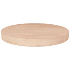 Dessus de table rond Ø50x4 cm Bois de chêne massif non traité