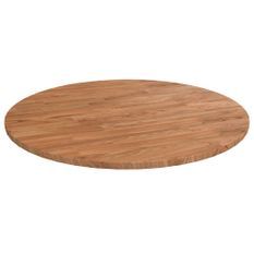 Dessus de table rond Marron clair Ø60x1,5 cm Bois chêne traité