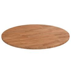 Dessus de table rond Marron clair Ø80x1,5 cm Bois chêne traité