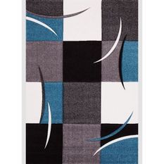 DIAMOND Tapis de salon 120x170 cm turquoise, gris, noir