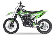 Dirtbike Hurricane 150cc vert V2 19/16 pouces 5 vitesses manuel refroidi par air