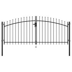 Double portail avec haut sous forme de lance 300 x 150 cm