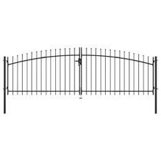 Double portail avec haut sous forme de lance 400 x 150 cm