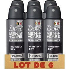 DOVE Lot de 6 Déodorants Homme Spray Invisible Dry Anti- Transpirant Protection 48h - 150ml