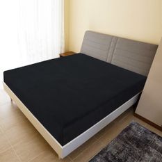 Draps-housses Jersey 2 pcs Noir 90x200 cm Coton