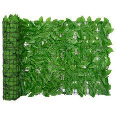 Écran de balcon avec feuilles vert 300x75 cm
