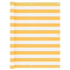 Écran de balcon Blanc et jaune 120x300 cm Tissu Oxford