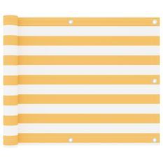 Écran de balcon Blanc et jaune 75x400 cm Tissu Oxford