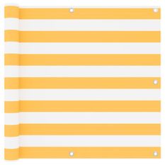 Écran de balcon Blanc et jaune 90x400 cm Tissu Oxford
