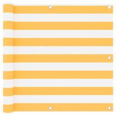 Écran de balcon Blanc et jaune 90x600 cm Tissu Oxford