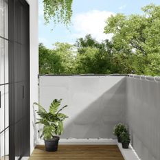 Écran de balcon gris clair 120x1000 cm 100% polyester oxford