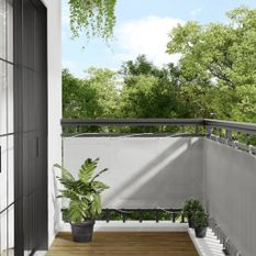 Écran de balcon gris clair 75x1000 cm 100% polyester oxford