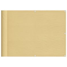 Écran de balcon sable 75x800 cm 100% polyester oxford