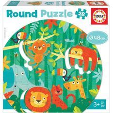 EDUCA - Puzzle - Puzzle rond la jungle 28 pcs