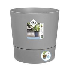 ELHO - Pot de fleurs - Greensense Aqua Care Rond 30 - Ciment Clair - Intérieur/extérieur - Ø 29.5 x H 29.1 cm