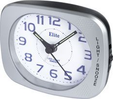 Elite Sveglia Silent Con Luce Led E Snooze - Argento - Silent Alarm Clock With Led Light And Snooze - Silver ST5520_S