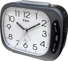 Elite Sveglia Silent. Suoneria Su Campanello. Luce. Snooze - Antracite - Silent Alarm Clock. Bell Ring. Light. Snooze - Grey ST5650_G