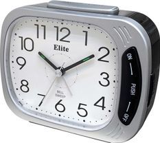 Elite Sveglia Silent. Suoneria Su Campanello. Luce. Snooze - Argento - Silent Alarm Clock. Bell Ring. Light. Snooze - Silver ST5650_S