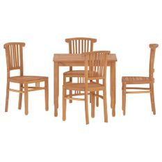 Ensemble à dîner de jardin 5 pcs Bois de teck massif