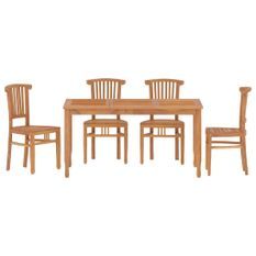 Ensemble à dîner de jardin 5 pcs Bois de teck massif