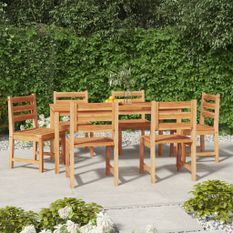 Ensemble à dîner de jardin 7 pcs Bois de teck solide