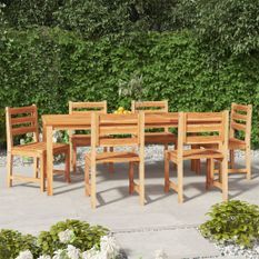 Ensemble à dîner de jardin 7 pcs Bois de teck solide