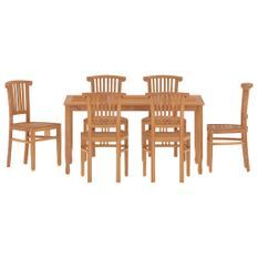 Ensemble à dîner de jardin 7 pcs Bois de teck solide