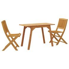 Ensemble à manger de jardin 3 pcs Bois d'acacia solide