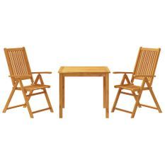 Ensemble à manger de jardin 3 pcs Bois d'acacia solide