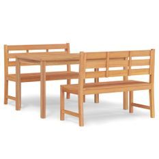 Ensemble à manger de jardin 3 pcs Bois de teck massif