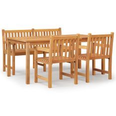 Ensemble à manger de jardin 4 pcs Bois de teck massif