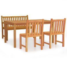 Ensemble à manger de jardin 4 pcs Bois de teck massif