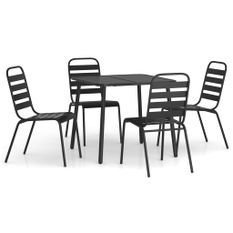 Ensemble à manger de jardin 5 pcs anthracite acier