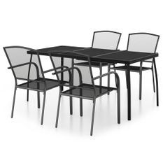 Ensemble à manger de jardin 5 pcs anthracite acier