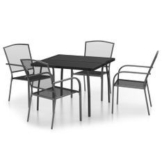 Ensemble à manger de jardin 5 pcs anthracite acier