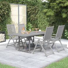 Ensemble à manger de jardin 5 pcs Bois d'acacia massif