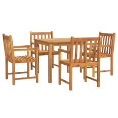 Ensemble à manger de jardin 5 pcs Bois d'acacia solide