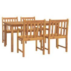 Ensemble à manger de jardin 5 pcs Bois d'acacia solide