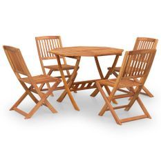 Ensemble à manger de jardin 5 pcs Bois d'acacia solide