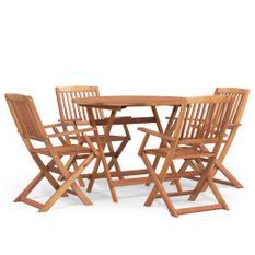 Ensemble à manger de jardin 5 pcs Bois d'acacia solide