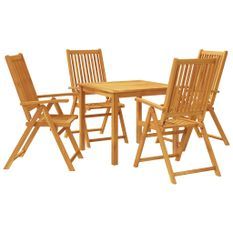 Ensemble à manger de jardin 5 pcs Bois d'acacia solide