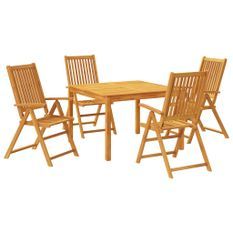 Ensemble à manger de jardin 5 pcs Bois d'acacia solide