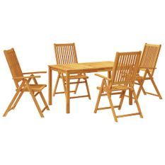 Ensemble à manger de jardin 5 pcs Bois d'acacia solide