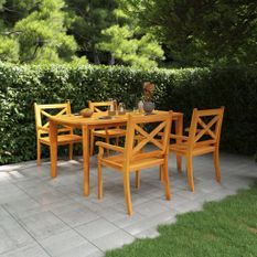 Ensemble à manger de jardin 5 pcs Bois d'acacia solide