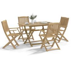 Ensemble à manger de jardin 5 pcs Bois d'acacia solide