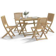 Ensemble à manger de jardin 5 pcs Bois d'acacia solide